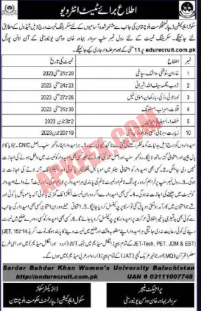 School Education Department Balochistan Jobs 2023
