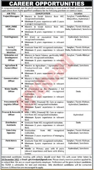 NGO Jobs in Sindh 2023