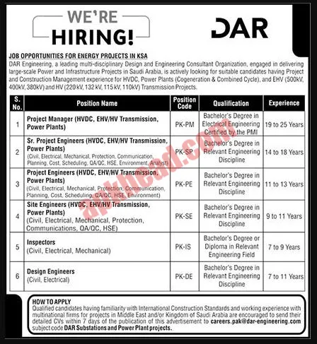 DAR Engineering Jobs 2023