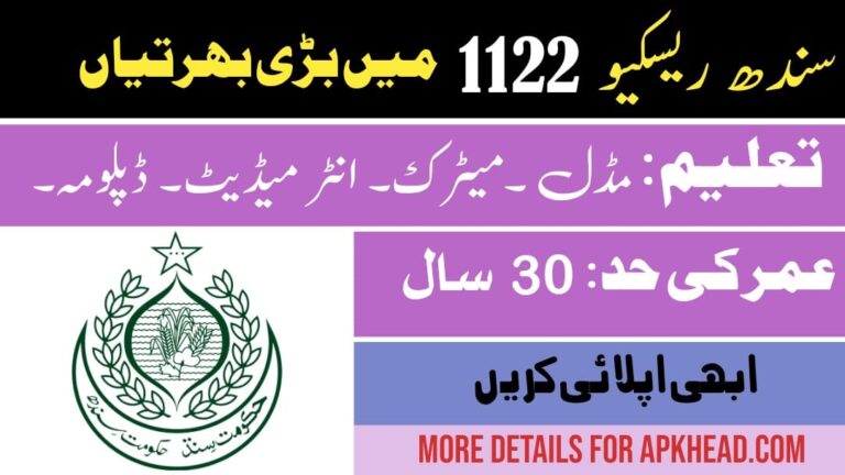 Latest Sindh Rescue 1122 Jobs 2023