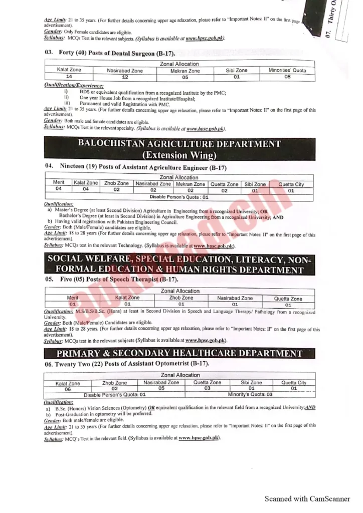 BPSC Advertisement No. 12/2023