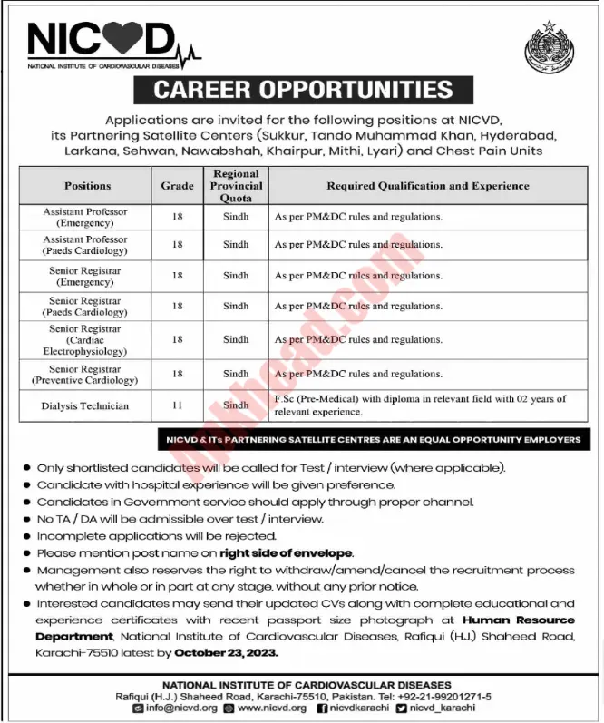 NICVD Jobs 2023
